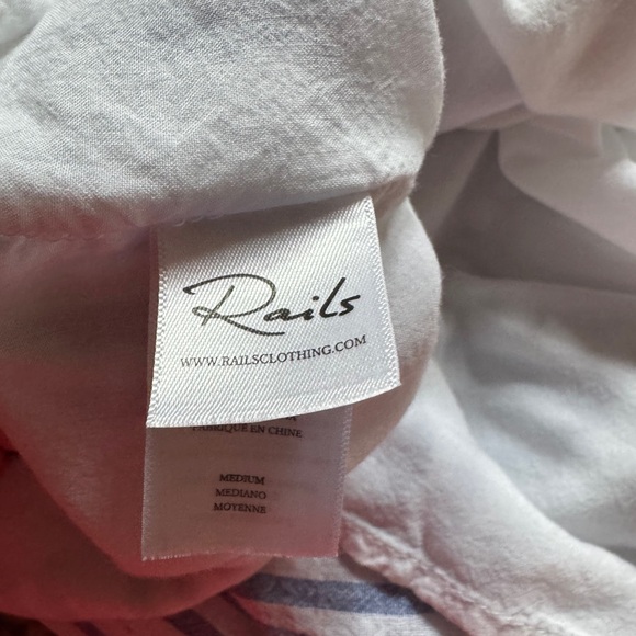 Rails Tara flutter sleeve pullover blue and white striped dress size medium - Picture 12 of 13